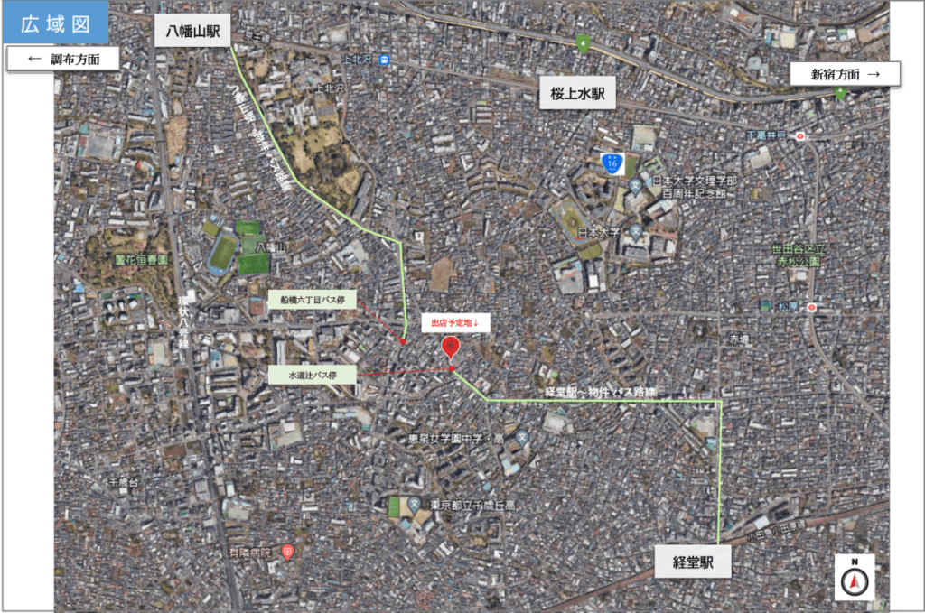 世田谷区桜上水‗経堂‗異様モール‗広域図